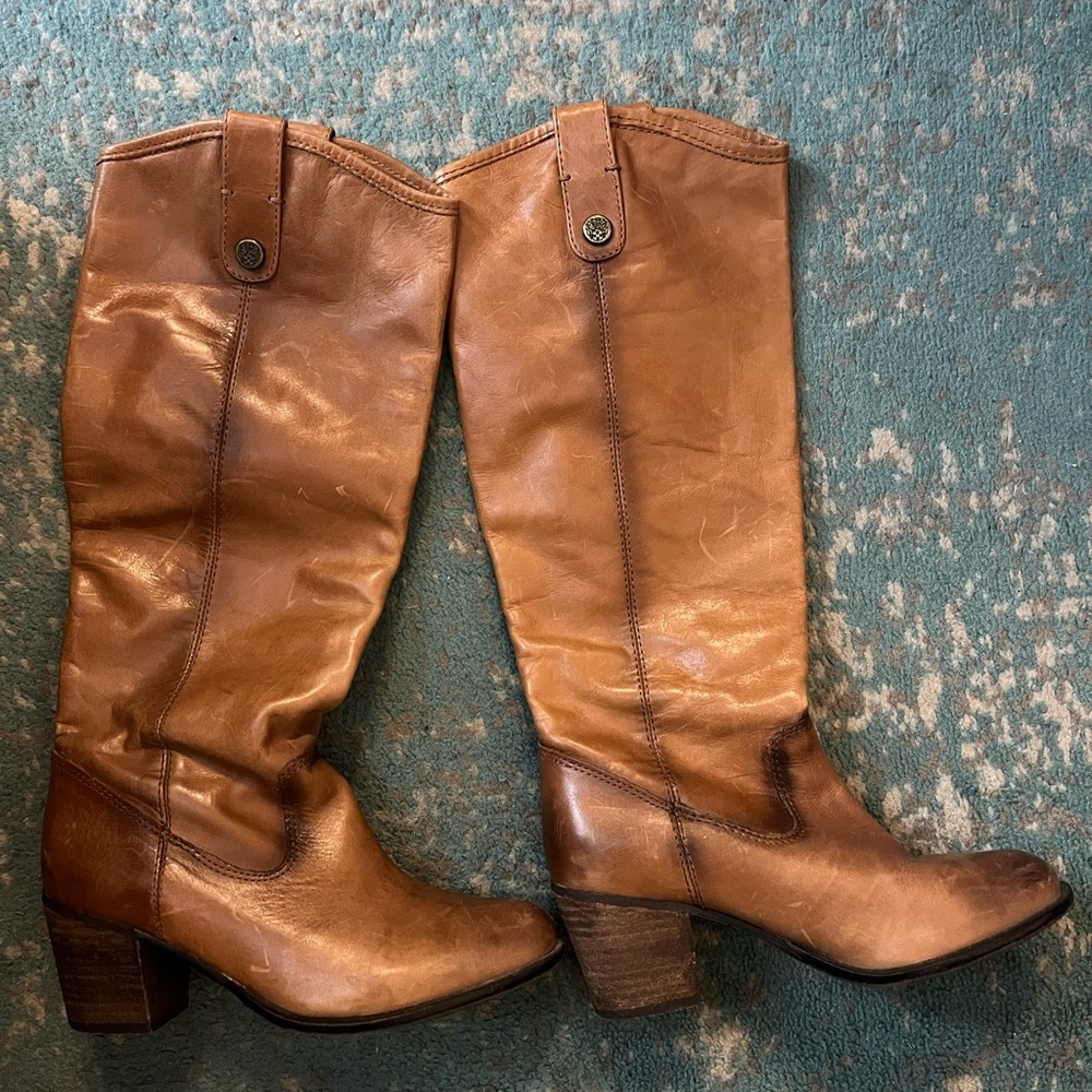Vince Camuto Tan Leather Knee-High Boots - Size 5.5 EUC